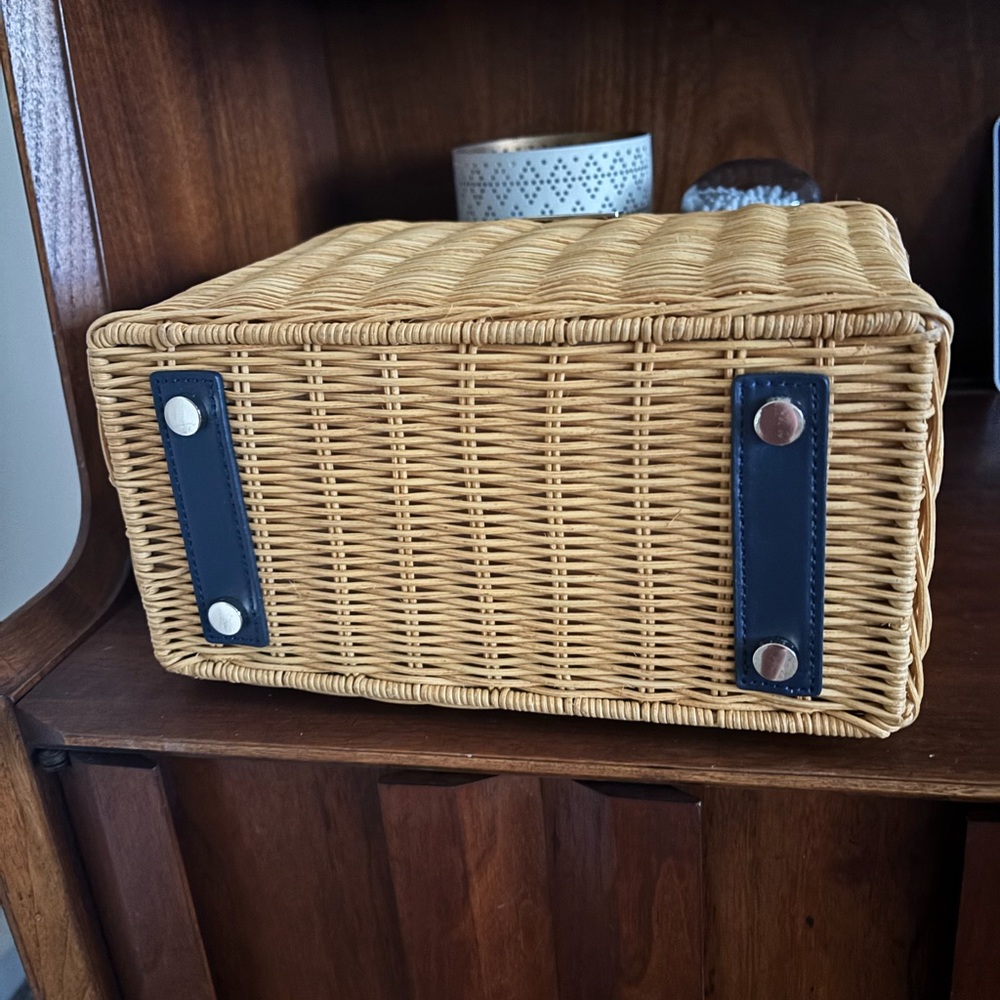 Kate Spade Sam Floral Medley Wicker Medium Satchel - Picture 8 of 8